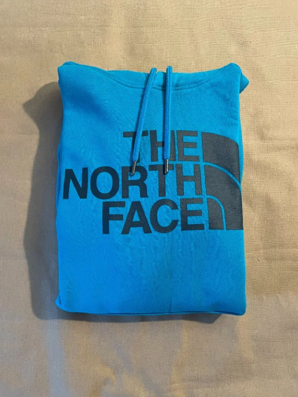 North Face Men's Hoodie Size L Blue Logo Oversized Gorpcore Outdoors Hiking